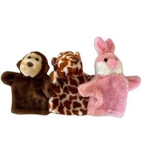 Oriental Trading Co. Lot of 3 Hand Puppets 7” OS